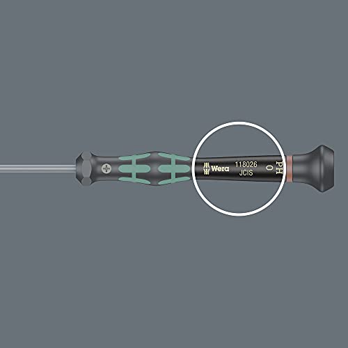 Wera 05118035001 Kraftform Micro 2067 Torx TX Electronics Precision Screwdriver, TX1 Head, 40mm Blade Length - size: Torx TX 1 Head, 40mm Blade