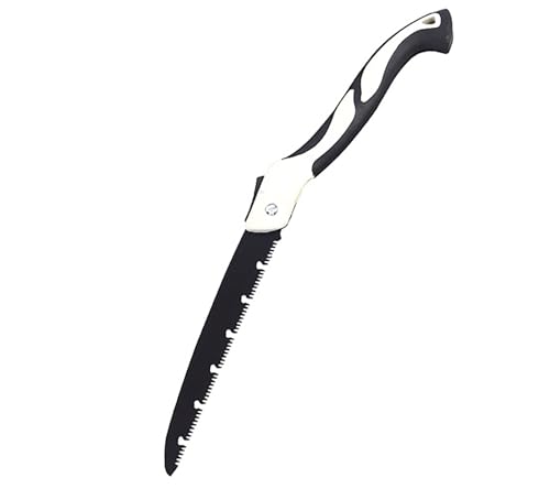 Folding Saw with Rubber Handle, 20.4 Inch Manganese Steel SK-5 Blade Pruning Saw for Hunting, Gardening, Camping and Trimming (blade 27cm) - size: blade 27cm