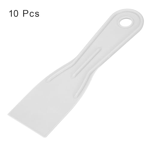 HARFINGTON 10pcs Putty Scraper 2" Width 1.7mm Thin Flexible Plastic Putty Knives for Taping Drywall Spreading Painting Wall Scratching Gray - size: 2"