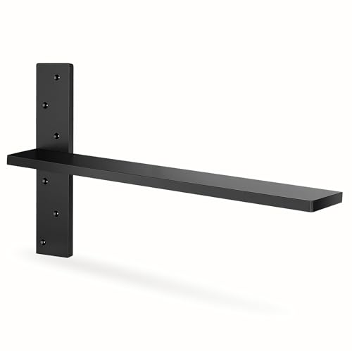 Floating Shelf Bracket Heavy Duty 1/2" Thick Free Hanging Countertop Support Bracket 1 Pack 18" Lx2.5 W Hidden Shelf Bracket for Floating Wall Countertops, Bars, Desks, Bench Seats, Vanities, Mantels - size: 18 Inch, style: Black- 1 pack
