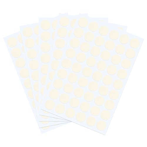 PATIKIL 270 Pieces Screw Hole Stickers, 5 Sheet Self-Adhesive Waterproof PVC Wood Grain Sticker for Screw Holes Wall Cabinets Desk Repairing, Warm White, 21mm/0.83 Inch - color: Warm White