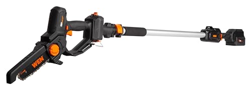 WEN 20V Max Cordless 2-in-1 6-Inch Chainsaw and Pole Saw with 12.3-Foot Reach, 4Ah Battery and Charger (20751) - style: 20V 6 in. Chainsaw & Pole Saw