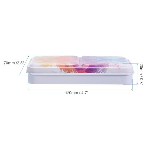 PATIKIL Empty Watercolor Palette, Metal Watercolor Tin with 14pcs Half Pans Paint Case with Lid Paint Box for Travel Gouache Oil Painting, Colorful 14 Wells - style: 14 Wells