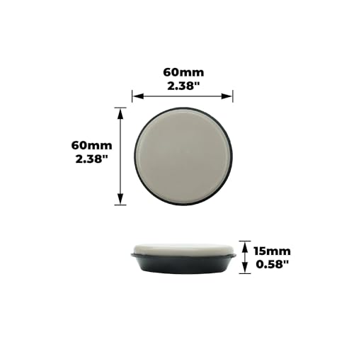 Shepherd Hardware 9221 1-3/4-Inch Reusable, Round, Slide Glide Furniture Cups, 4-Pack,Black