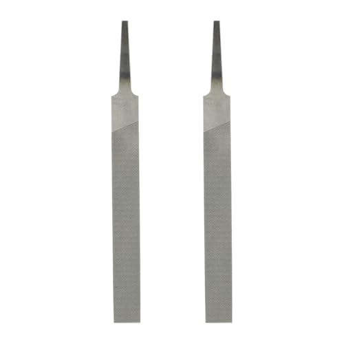 HARFINGTON 2pcs Flat Thin Cut File 4" Double Cut Teeth High Carbon Steel Hand Rasp File without Handle for Metal Wood Deburring Removing - size: 4", style: Thin