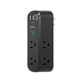USB Outlet Extender Surge Protector with Rotating Plug - color: Black, size: 2A1C, 1 Pack