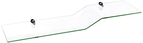 Spancraft 6" x 18" Chrome Bracket Sparrow Bent Glass Shelf - color: Chrome Bracket, size: 6" x 18"
