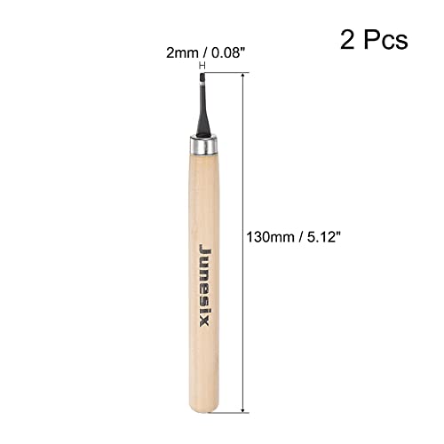 uxcell Wood Carving Knife Tools Chisels, 2mm 50# Carbon Steel Small Flat Sculpting Graver for DIY Craft Sculpture Carpenter Beginners Experts, Electroless Blackening, 2pcs - size: 2mm