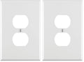 Leviton 1-Gang Duplex Device Receptacle Wallplate, Oversized, Thermoset, Device Mount, 88103, White (Pack of 2) - color: White, size: Oversized (2 Pack)