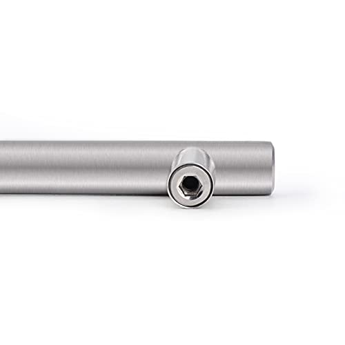 Probrico (30 Pack 3 Inch Hole Centers Kitchen Cabinet Handles Euro T Bar Cabinet Pulls Stainless Steel Kitchen Drawer Handles Brushed Nickel Furniture Dresser Cabinet Hardware, 5 Inch Total Length - color: Brushed Nickel, size: hole center 3"