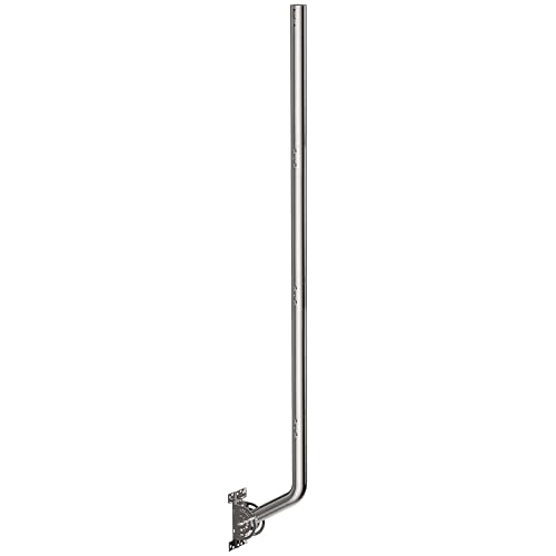 53" Heavy Duty Adjustable Antenna Wall Mount – 430 Stainless Steel J-Pole Solid Mast Bracket for Starlink (Adapter Required), TV Antennas, Weather Stations – 1.38" OD Pivot Base (Silver) - color: 53‘’ Long Wall Mount Silver