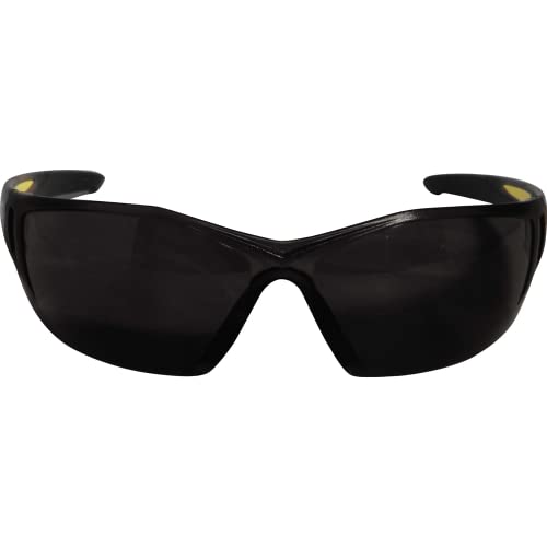 Edge SD116-G2 Delano G2 Wrap-Around Safety Glasses, Anti-Scratch, Non-Slip, UV 400, Military Grade, ANSI/ISEA & MCEPS Compliant, 5.04" Wide, Black Frame / Smoke Lens - color: Black