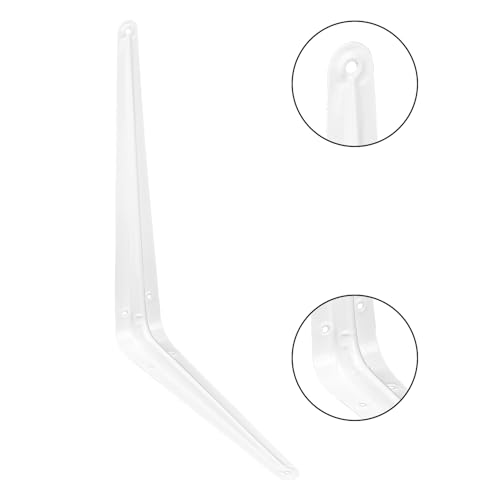 24 Pack 10" x 8" Heavy Duty Metal Shelf Brackets, Floating Shelf Bracket, L Brackets for Shelves, Perfect for 10 Inch Wide Wood Boards, Rustic Farmhouse Decorative Wall Mount Corner Brace - size: 24 Pack 10" x 8" White