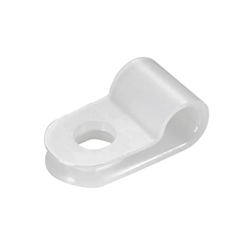 200Pcs White Nylon R-Type Cable Clamps, 3/16" Wire Clips - size: 3/16 INCH 200PCS R-Type