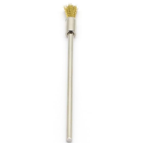 20PCS Brass Wire Brushes with Extended Handle - Metal Rust Removal, Polishing, Cleaning - 6mm Diameter, 1/8″ (3mm) Shaft, 100mm Length - Removes Burrs, Dust, and Oxide Layer - Rotary Tool Accessories - style: Brass Wire Brush 3*6*100mm 20PCS