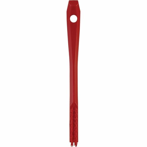 1/2 in W Detail Brush, Stiff, 5 1/2 in L Handle, 2 in L Brush, Red, Plastic, 8 in L Overall - 1 Each - color: Red