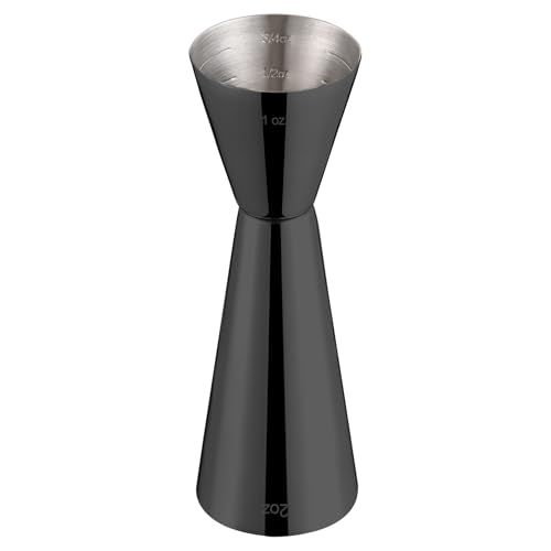 Briout Double Cocktail Jigger for Bartending, 2 OZ & 1 OZ, Flat Edge Black - color: Black, size: Flat Edge-1oz/2oz-1PC