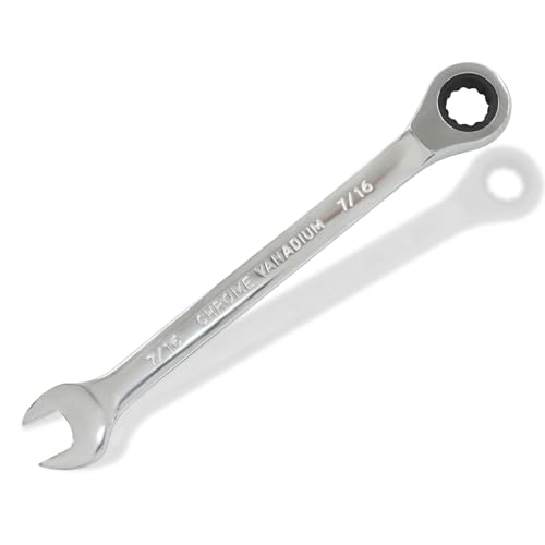2 Pcs 7/16 Inch Ratchet Combination Wrench, Imperial SAE 72-Tooth - size: 7/16 Inch