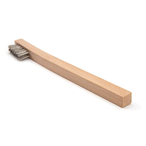 Steelman Stainless Steel 1200-Bristle Count Wire Brush for Mechanics and Painters, Removes Rust and Paint from Metals, Wood Handle, 10 Pack - style: 1200 Bristle Count Wire Brush-10 pack