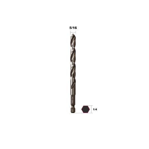 5/16 Hex Shank Cobalt Drill Bits for Metal & Hard Steel (5Pcs) - size: 5/16(5pcs)