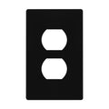 ENERLITES Screwless Duplex Outlet Covers Wall Plate, 1-Gang, 1 Pack, Black - color: Black, size: Screwless