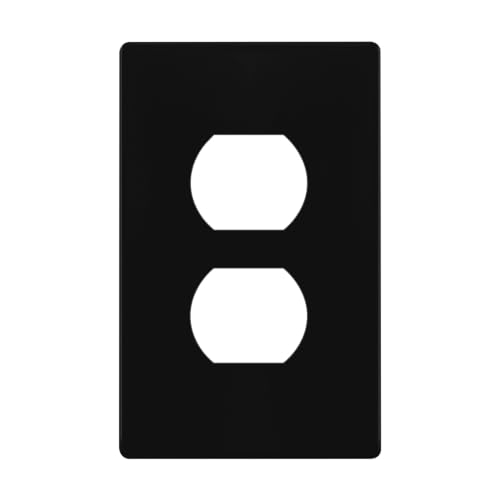 ENERLITES Screwless Duplex Outlet Covers Wall Plate, 1-Gang, 1 Pack, Black - color: Black, size: Screwless