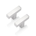 Probrico(5 Pack 2 Inch Stainless Steel Cabinet Knobs Brushed Nickel Finish, Square Kitchen Cabinet Hardware Pulls Single Hole T Bar Knobs - color: Satin Nickel, size: single hole