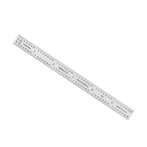 PEC Tools 6" Flexible Metal Ruler, Made from High-Quality Carbon Steel with Satin Chrome Finish, 16R Graduation (1/32", 1/64", 1/50", 1/100"), Trusted by Professionals, Made in USA - color: Carbon Steel-Flexible, size: 6"