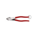 Klein Tools D228-8TT Pliers, Made in USA, Diagonal Cutting Pliers with High-Leverage Design and Tether Ring, 8-Inch