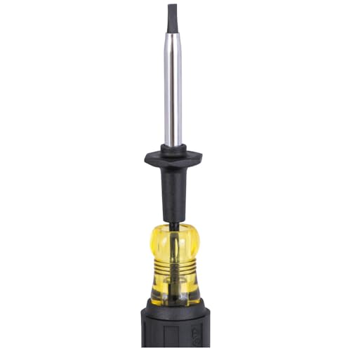 Klein Tools 6024K Slotted Screw-Holding Screwdriver, 1/4-Inch Split-Blade Flat Head Driver, Positive Gripping Action, Cushion-Grip Handle - style: 1/4-Inch Driver