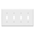 ENERLITES Quad Light Switch Wall Plate, Standard Size 4-Gang 4.50" x 8.19", Unbreakable Polycarbonate Thermoplastic, 8814-W, White - color: White, size: Standard Size