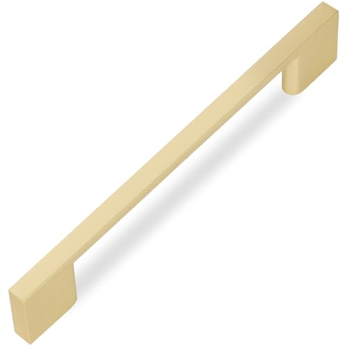 10 Pack 5 Inch(128mm) Cabinet Pulls Brushed Gold Kitchen Cabinet Handles Zinc Alloy Drawer Pulls Solid Cabinet Hardware - color: Brushed Gold, size: 5'' Hole Center(128mm)