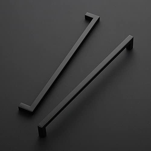 Ravinte Matte Black Cabinet Handles Square Pulls 12-3/5 Inch 3 Pack - size: 13 Inch (12-3/5 Inch Hole Center)