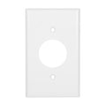 Piriuuo Round White Outlet Cover Plate, Single Outlet Plug Covers 4.53" X 2.76" Receptacle Cover with Two Screws, 220v - size: 11.5*7cm/4.53*2.76in