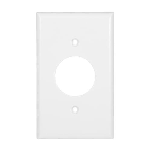 Piriuuo Round White Outlet Cover Plate, Single Outlet Plug Covers 4.53" X 2.76" Receptacle Cover with Two Screws, 220v - size: 11.5*7cm/4.53*2.76in