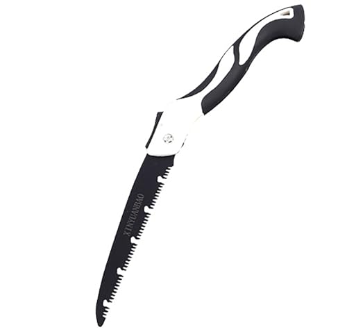 Folding Saw with Rubber Handle, 18.5 Inch Manganese Steel SK-5 Blade Pruning Saw for Hunting, Gardening, Camping and Trimming (blade 25cm) - size: blade 25cm