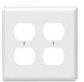ZEFTV Duplex Outlet Cover Wall Plates 2-Gang Switch Outlet Electrical Cover Plate Unbreakable Thermoplastic Faceplate for Light Receptacle Outlet Switch, White (2 Pack) - color: Double Duplex, size: 2 Pack