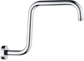BRIGHT SHOWERS 13 Inch Shower Head Extension Arm with Flange S Shaped High Rise Extender, Long Stainless Steel Rainfall Shower Head Pipe Arm, Chrome - color: Chrome, style: S-Shape 13 Inch