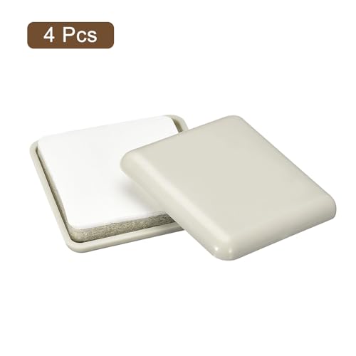 uxcell Furniture Sliders, 4Pcs 1 4/7" - Plastic Self-Adhesive Square Sliding Pads, Chair Glides for Carpeted Tile Vinyl Hardwood Floors (Grey) - size: 1 4/7"
