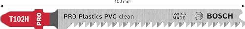 Bosch T102H PRO Plastics PVC Clean 2pc Jig Saw Blade - size: 100 mm, style: 2 pcs.