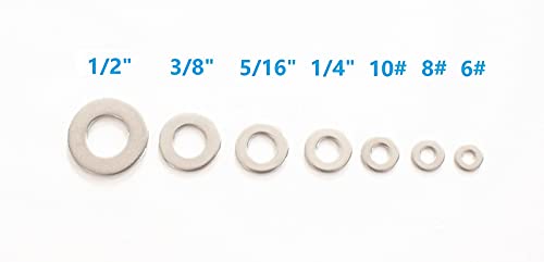 #10 Stainless Flat Washers 100 Pack Made of 18-8 (304) Stainless Steel…… - color: Silver, size: #10