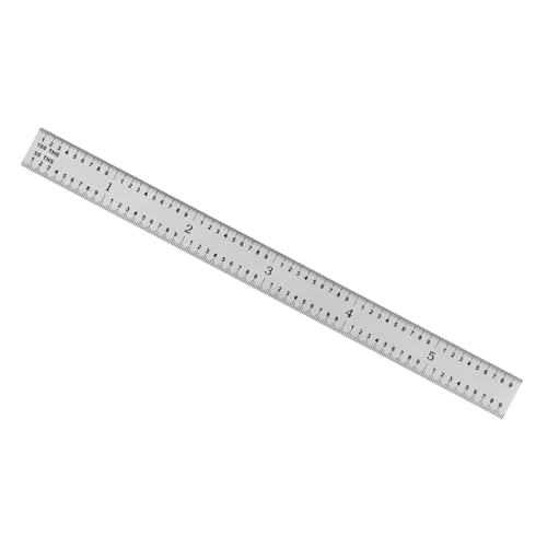 PEC Tools 6" Flexible Metal Ruler, Made from High-Quality Carbon Steel with Satin Chrome Finish, 16R Graduation (1/32", 1/64", 1/50", 1/100"), Trusted by Professionals, Made in USA - color: Carbon Steel-Flexible, size: 6"