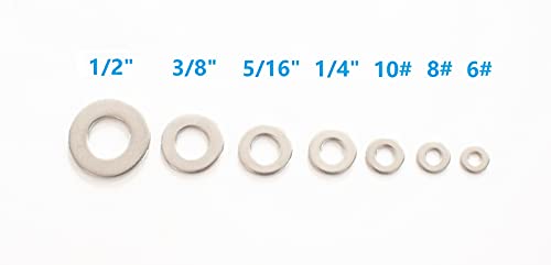 5/16" Inch Stainless Flat Washers 100 Pack Made of 18-8 (304) Stainless Steel…… - color: Silver, size: 5/16"