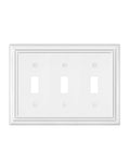 Switch Plates Outlet Covers, 1-Pack Metal Wall Plate, Pure White - color: Pure White, size: 3 Toggle 1PK