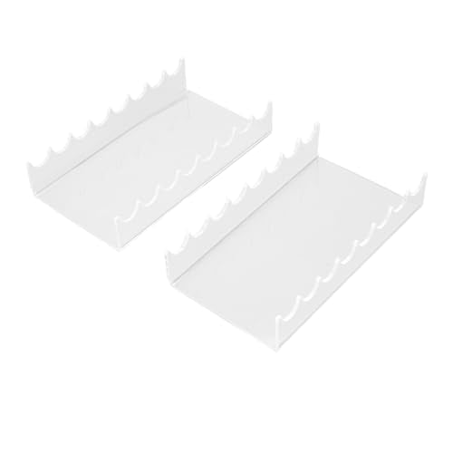 Pilipane 2PCS Makeup Brush Holder Clear Acrylic Horizontal Brush Drying Rack Organizer for Paint Brushes Vanity Table Accessory