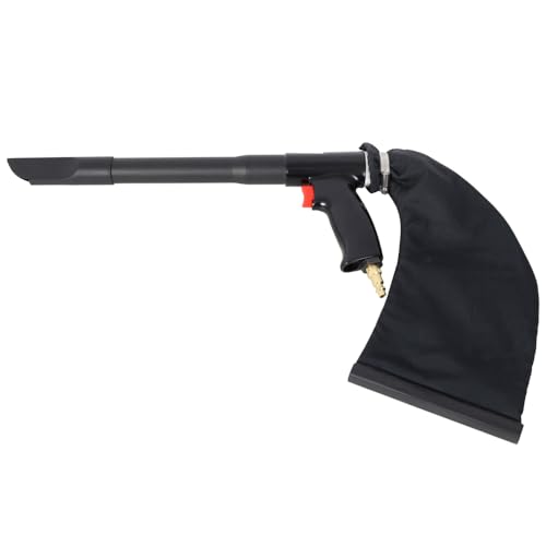 2-in-1 Pneumatic Air Vacuum & Blow Gun Kit with Dust Bag, Air Blow Gun Vacuum Tool for Dust Cleaning, Inflation & Workshop Use, Includes Aluminum Tube, L‑Shaped Hose, Brushes & 1/4‑18 NPT Fitting