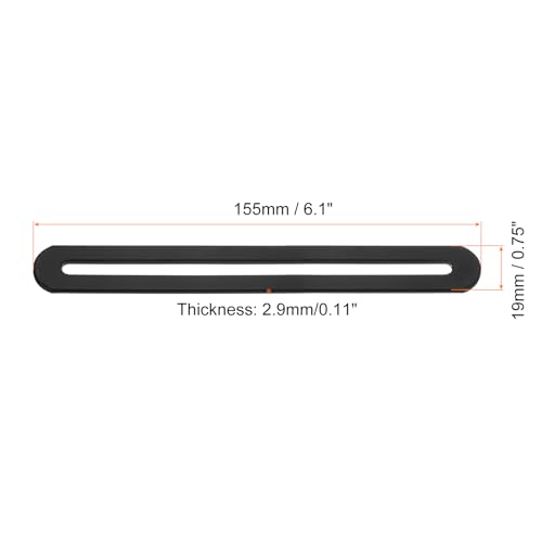 uxcell 2Pcs Adjustable Flat Mending Plate Support with Slot, 6.1 x 0.75 Inch Stainless Steel Slotted Straight Brace Brackets for Wooden Furniture, Black - size: 6.1 x 0.75 Inch