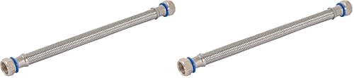 Eastman 24 Inch Water Heater Connector, 3/4 x 3/4 Inch FIP, Braided Stainless Steel Water Heater Connectors, 48252 (Pack of 2) - size: 24 Inch (Pack of 2)