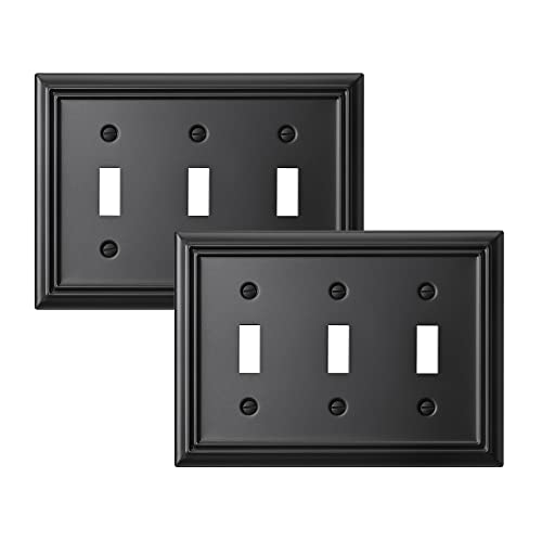 DEWENWILS Triple Toggle Wallplates, Black Light Switch Covers - color: Black, size: 2 Toggle 2PK