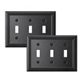 DEWENWILS Triple Toggle Wallplates, Black Light Switch Covers - color: Black, size: 2 Toggle 2PK